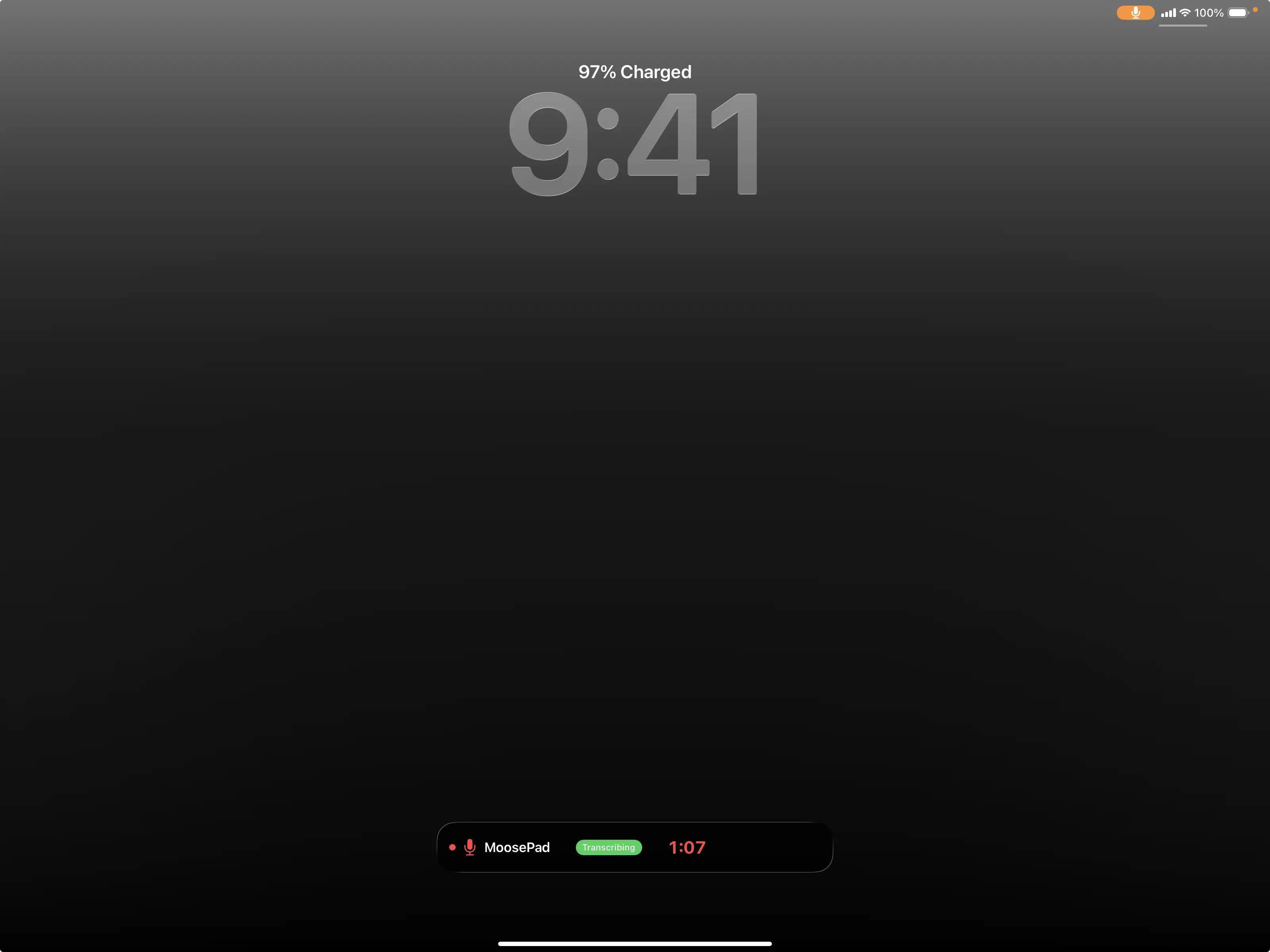 MoosePad Live Activity on Lock Screen